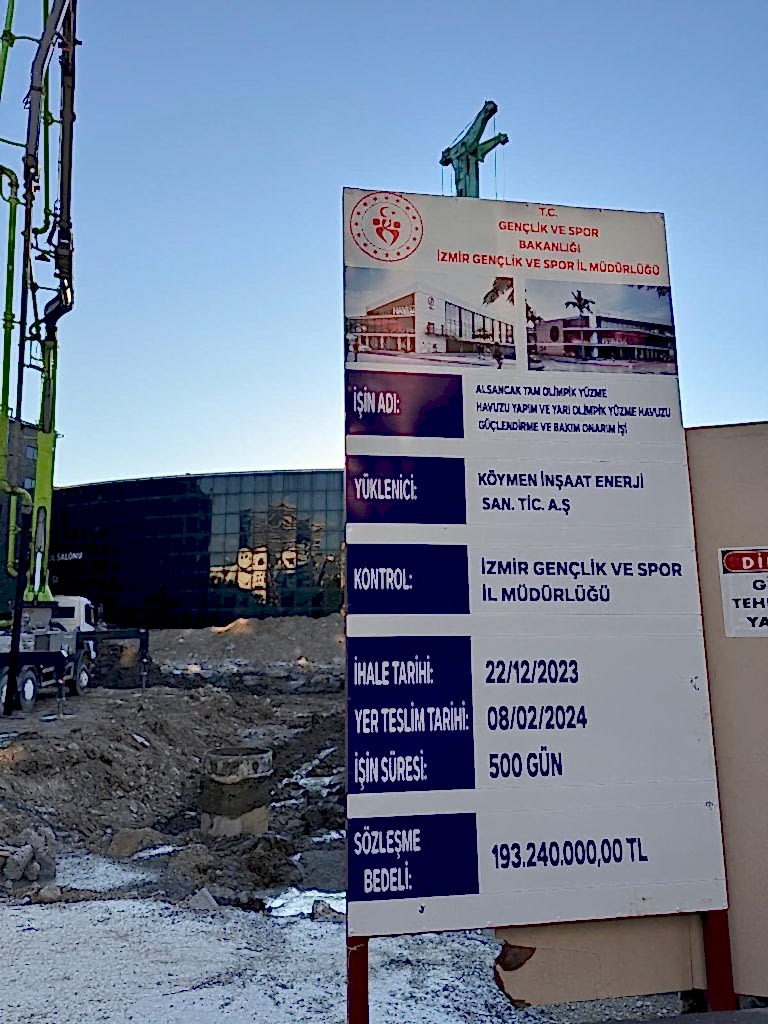 İZMİR - ALSANCAK TAM OLİMPİK YÜZME HAVUZU YAPIMI  VE YARI OLİMPİK HAVUZ GÜÇLENDİRME VE BAKIM ONARIM İŞİ