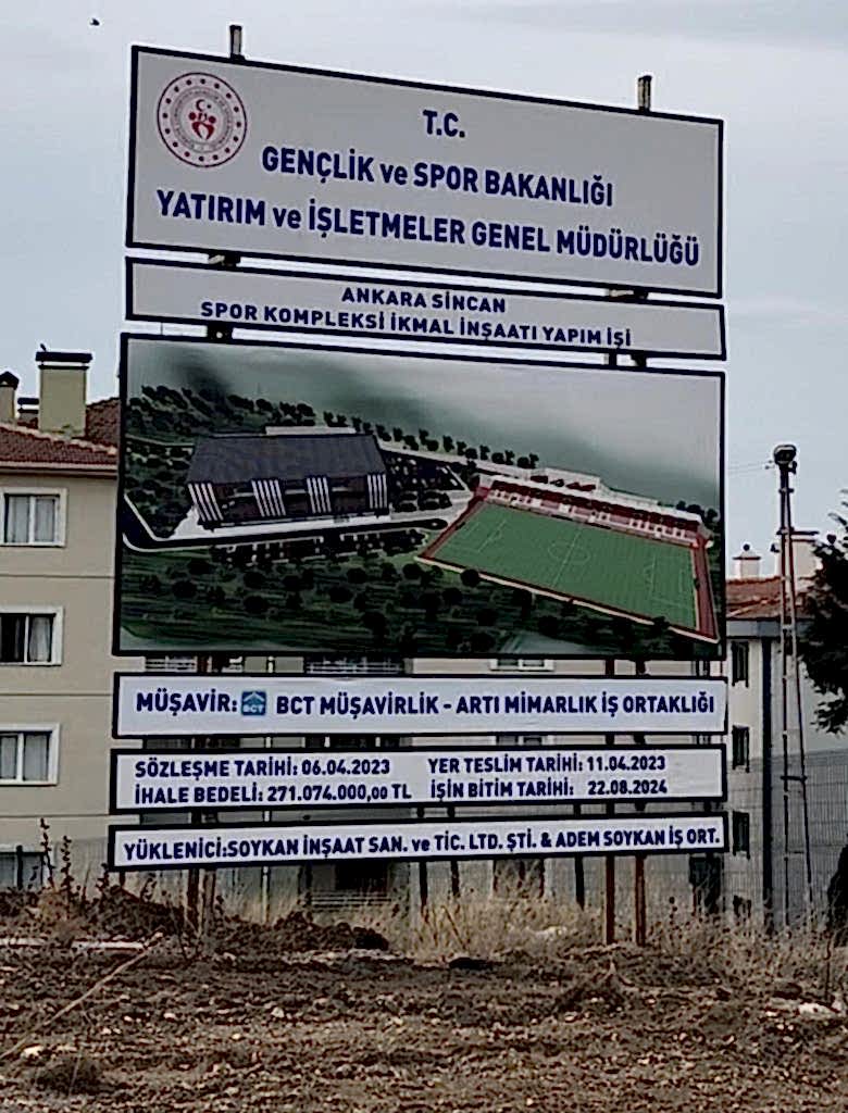 ANKARA-SİNCAN SPOR KOMPLEKSİ İKMAL İNŞAAT YAPIM İŞİ